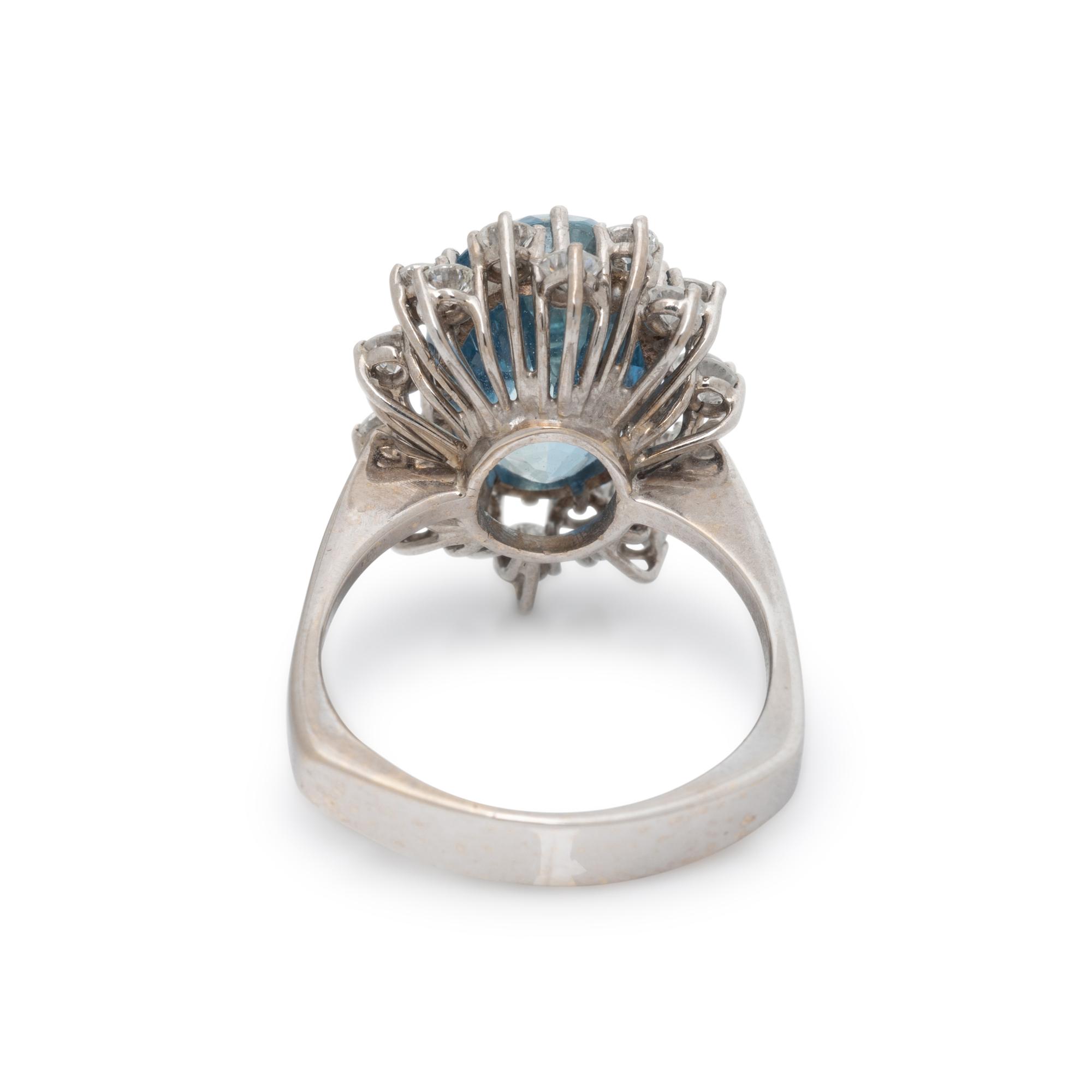 SPRITZER AND FUHRMANN, AQUAMARINE, DIAMOND, AND WHITE GOLD RING