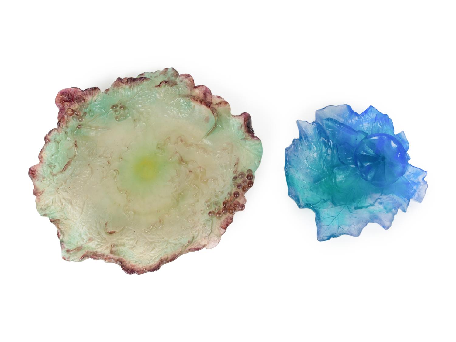 Two Daum Pate-de-Verre Glass Plates — 20TH CENTURY