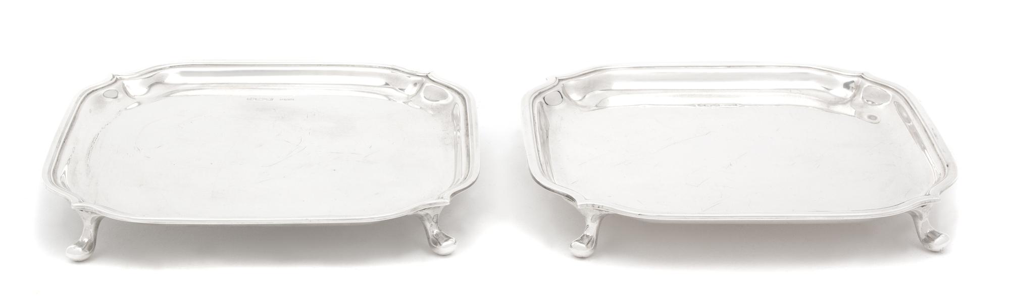 A Pair of English Silver Footed Salvers, Robert & Dore, Sheffield, 1963,