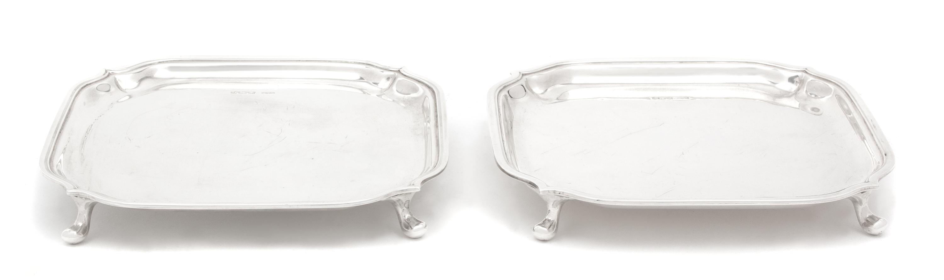 A Pair of English Silver Footed Salvers, Robert & Dore, Sheffield, 1963,