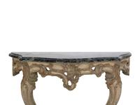 A Rococo Style Painted Marble-Top Console Table