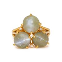 CAT'S EYE CHRYSOBERYL AND DIAMOND RING
