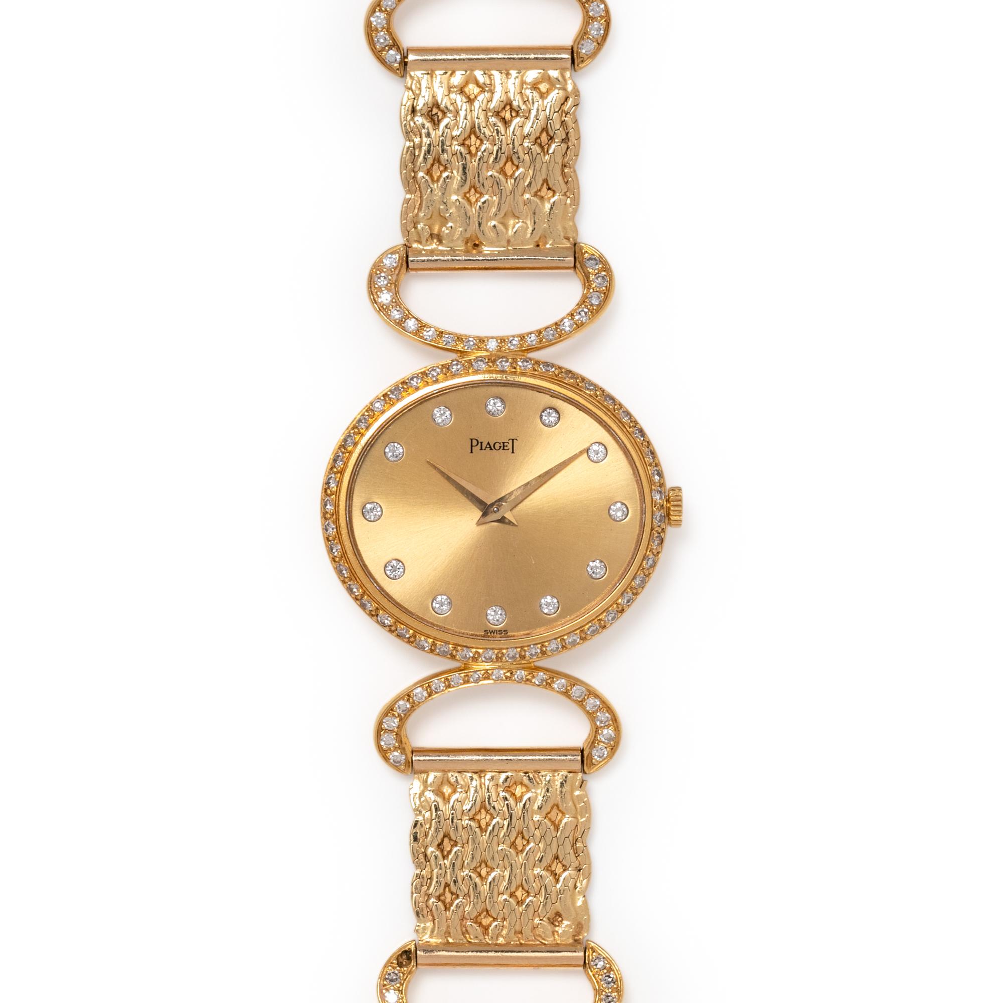 PIAGET, 18K YELLOW GOLD AND DIAMOND WRISTWATCH