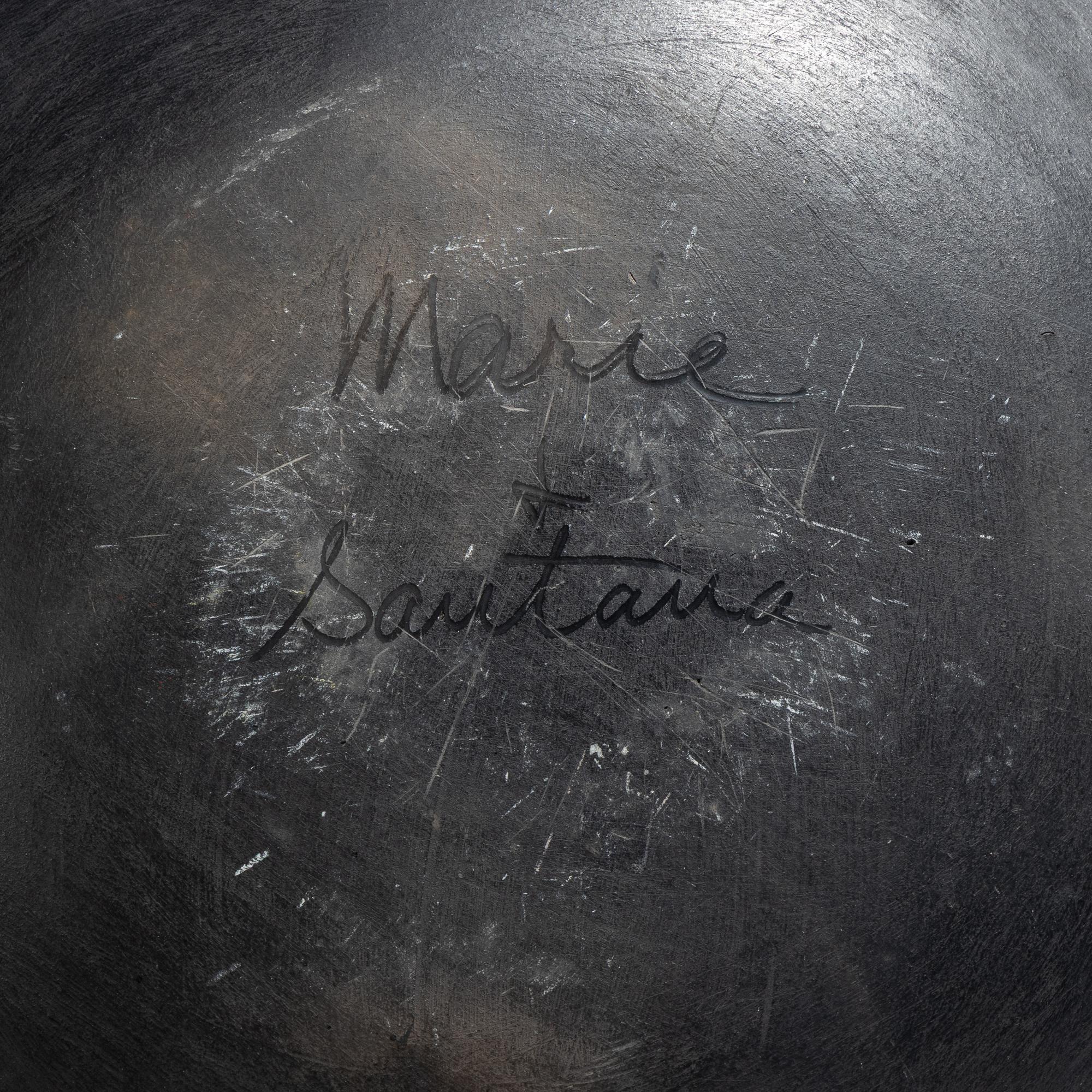Blackware Pottery Plate, with Repeating Feathers