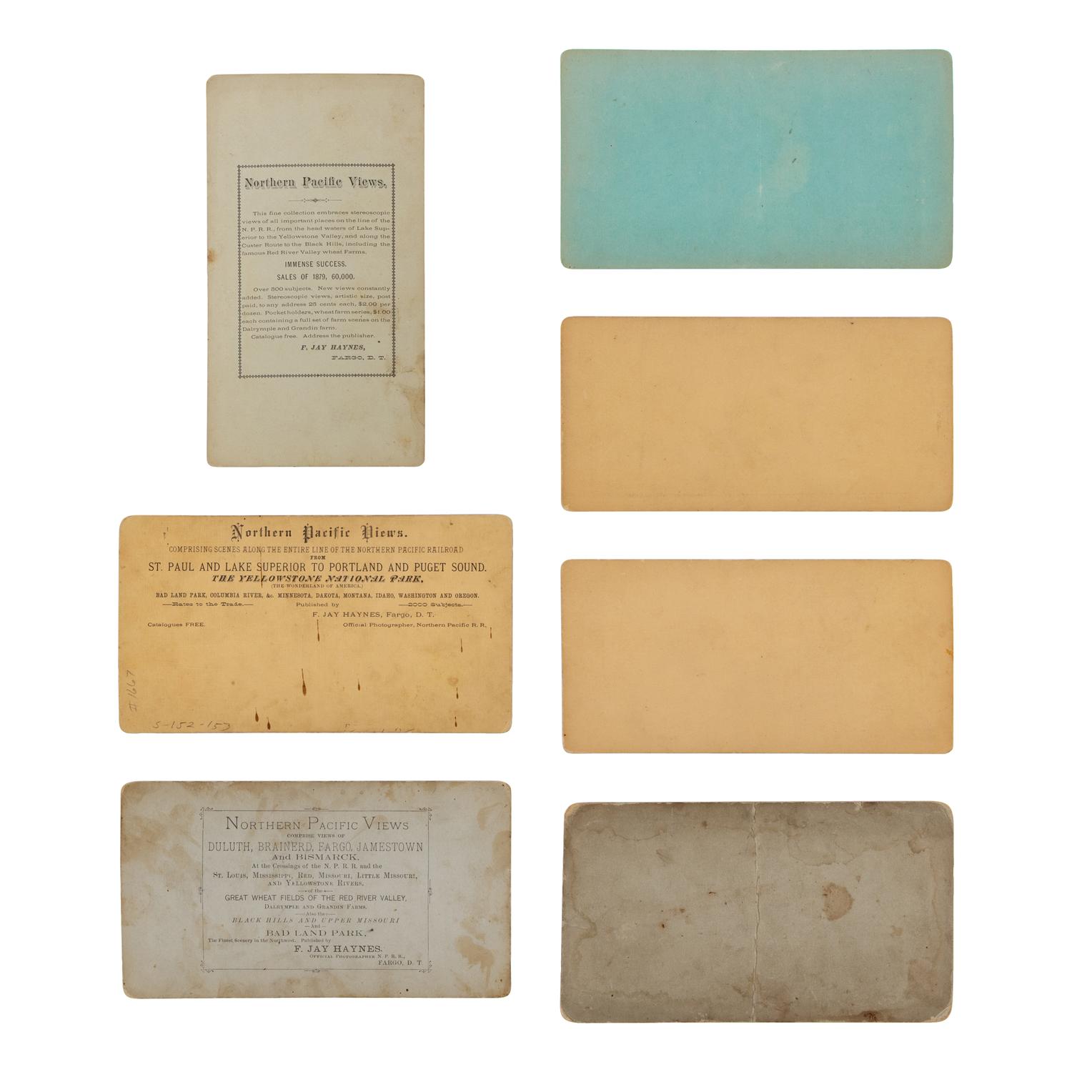 Haynes, F. Jay (1853-1921). A group of 7 stereoviews, incl. Alaska and Northwest Coast scenes.