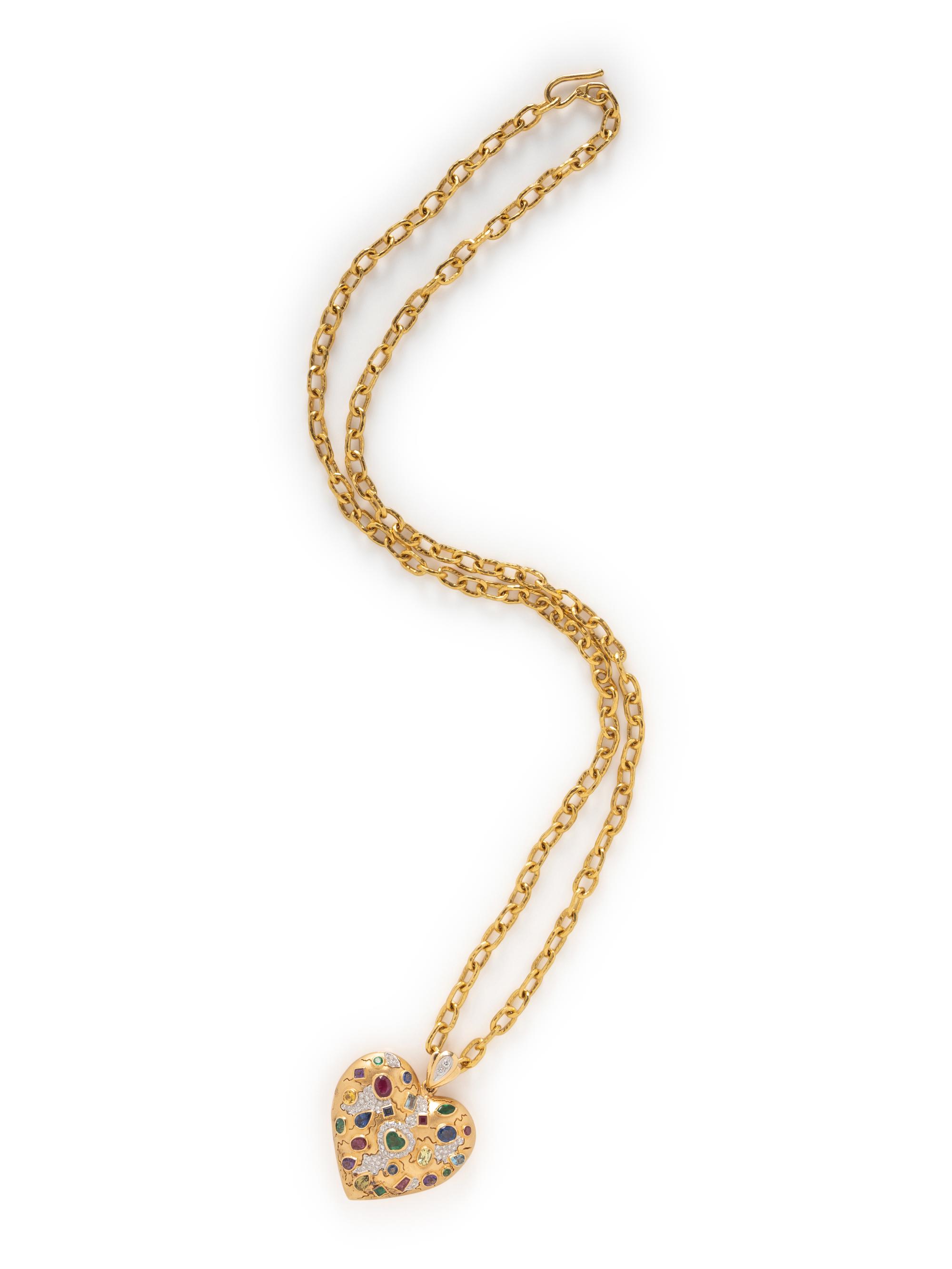 HIGH KARAT GOLD AND MULTIGEM NECKLACE