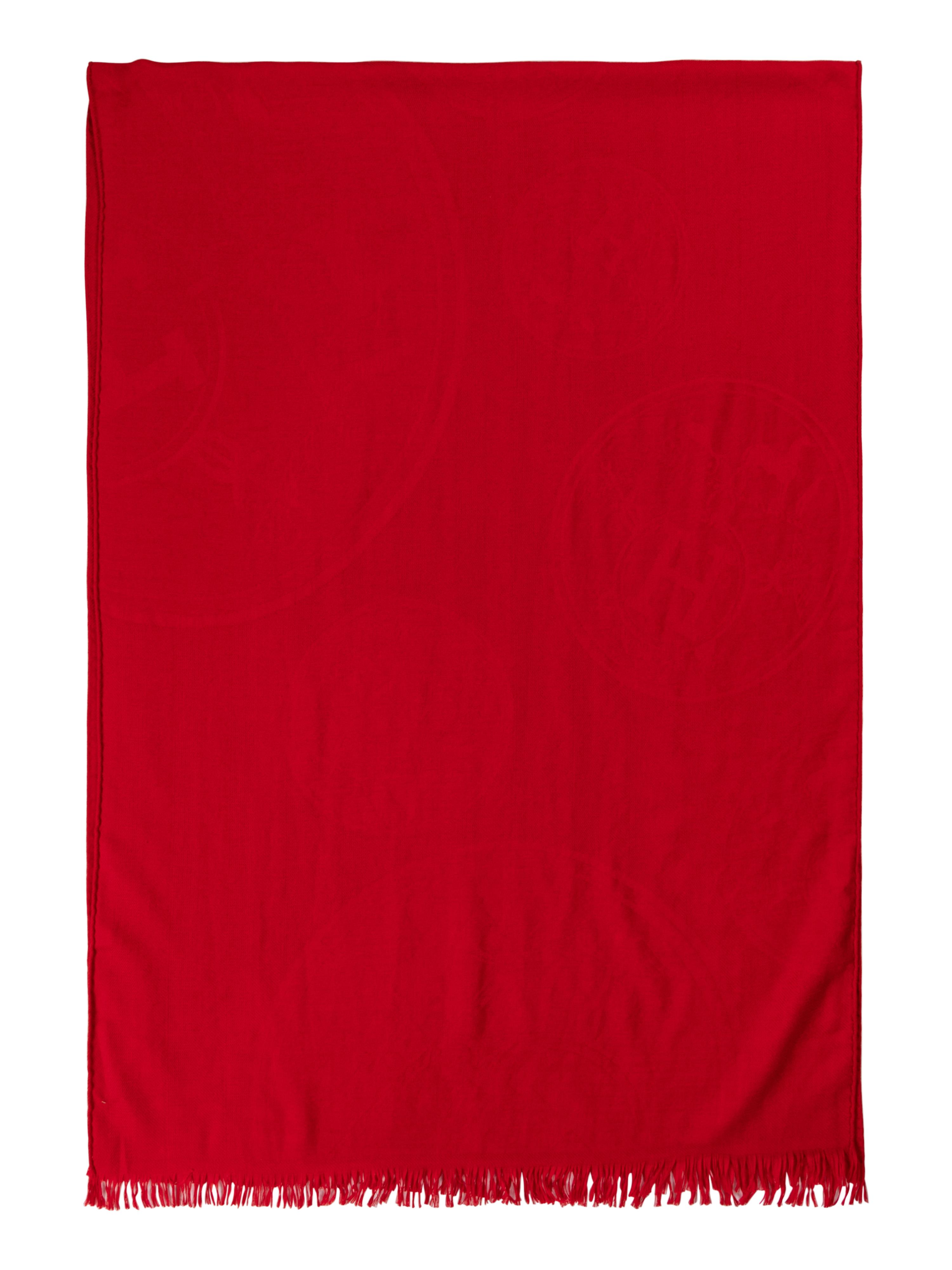 Hermès Red Cashmere Scarf