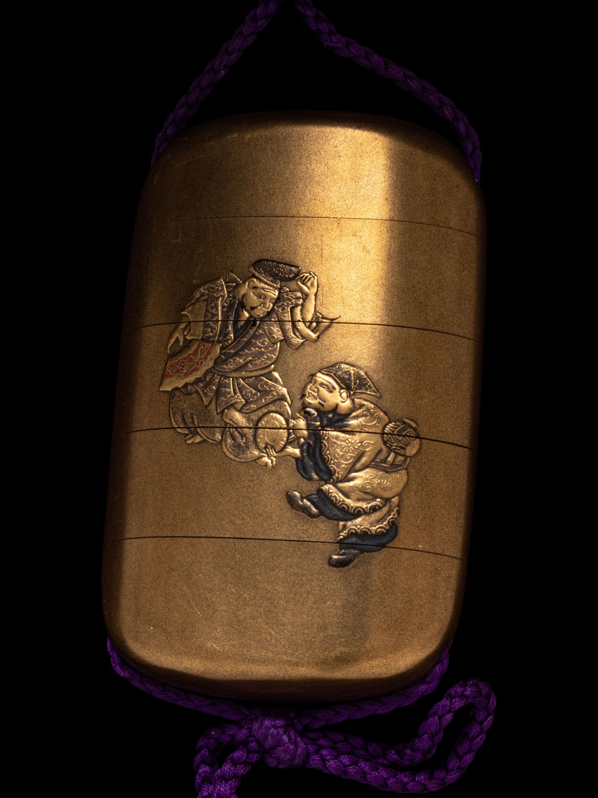 A Japanese Gold Lacquer Four-Case Inro