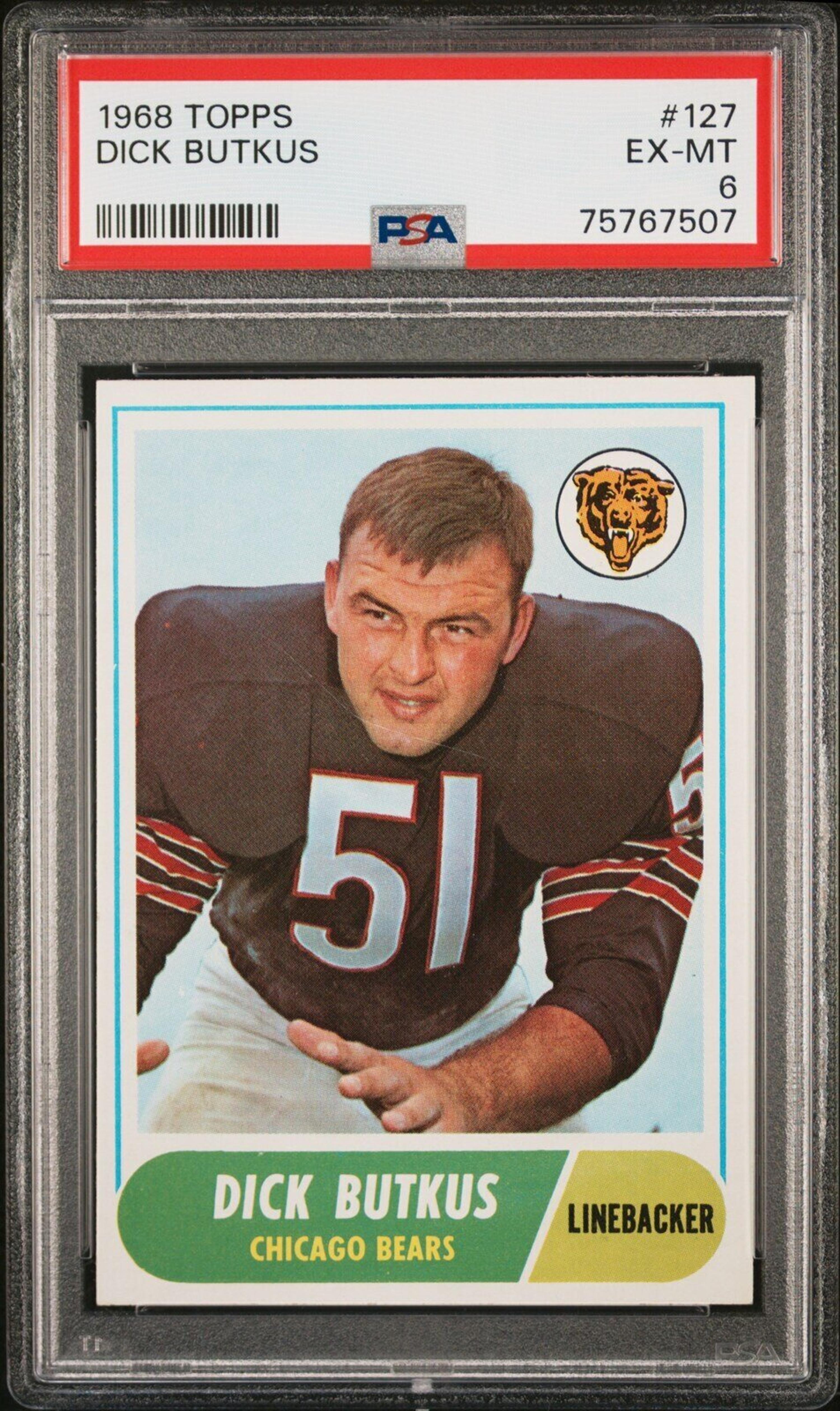 A Group of 1960s Dick Butkus and Gale Sayers PSA Graded Football Cards,