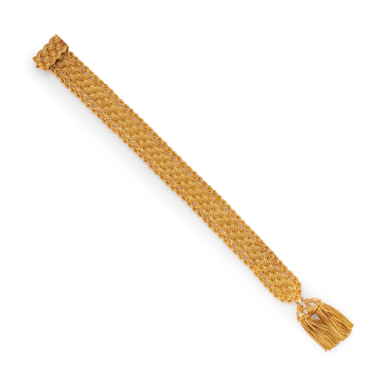 YELLOW GOLD TASSLE BRACELET
