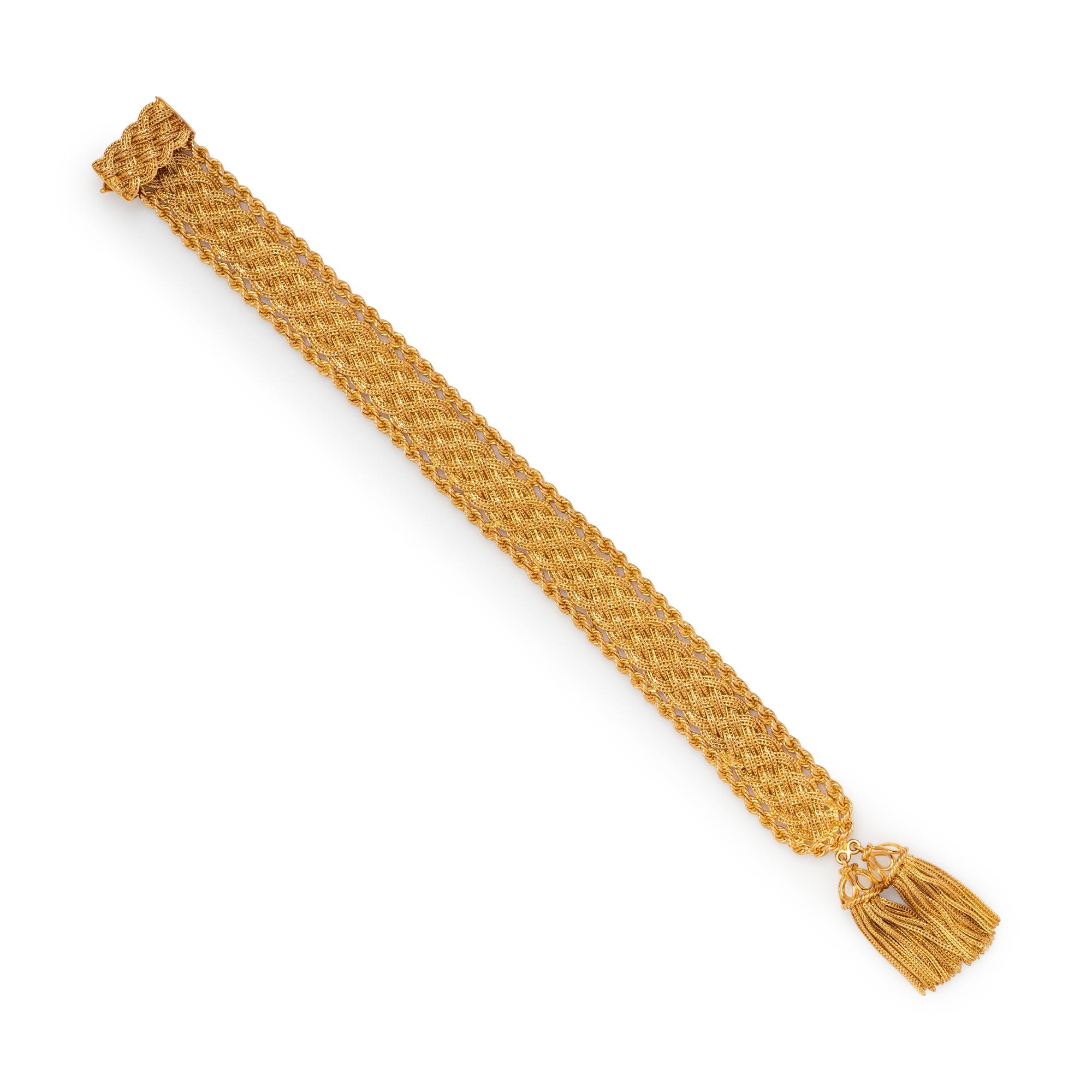YELLOW GOLD TASSLE BRACELET