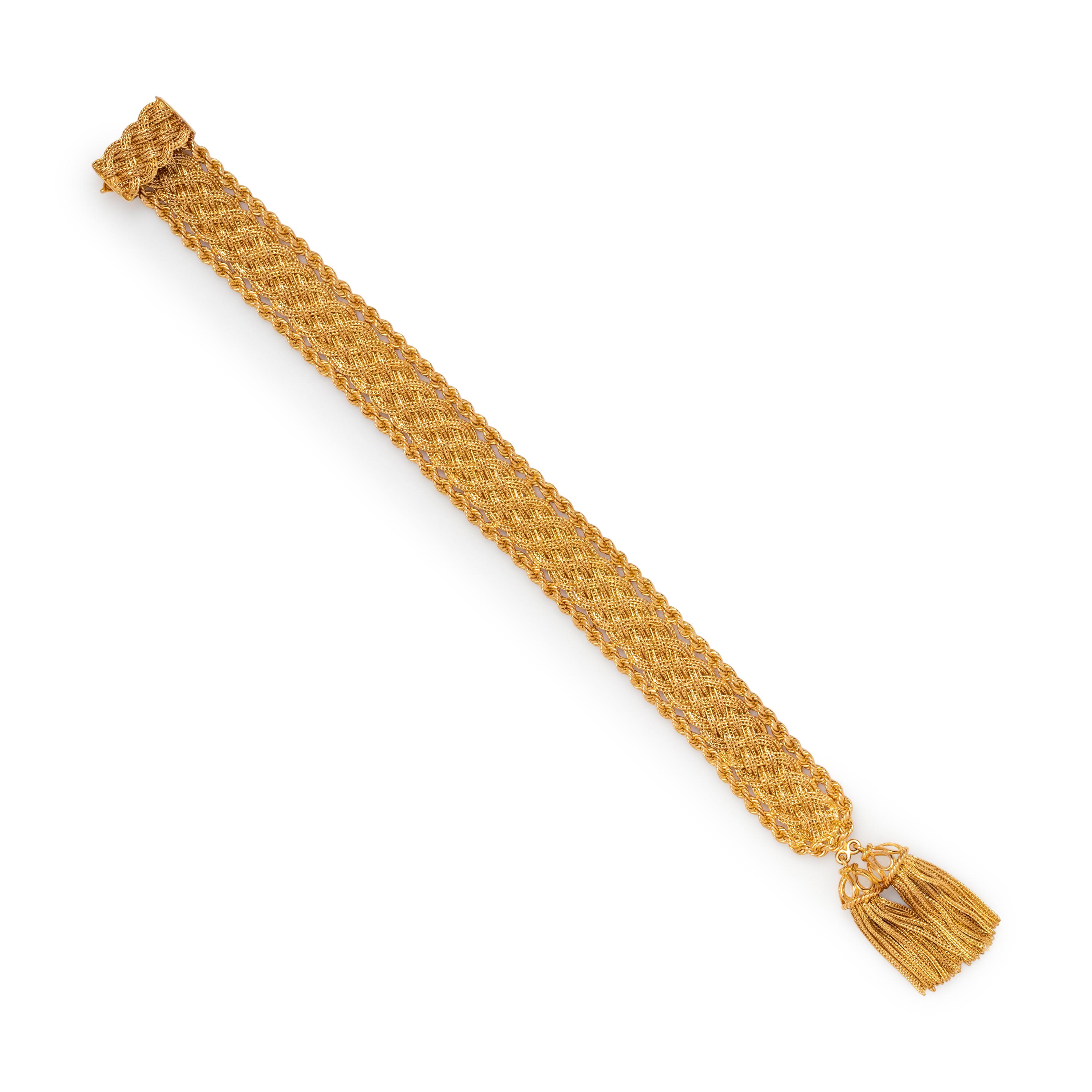YELLOW GOLD TASSLE BRACELET