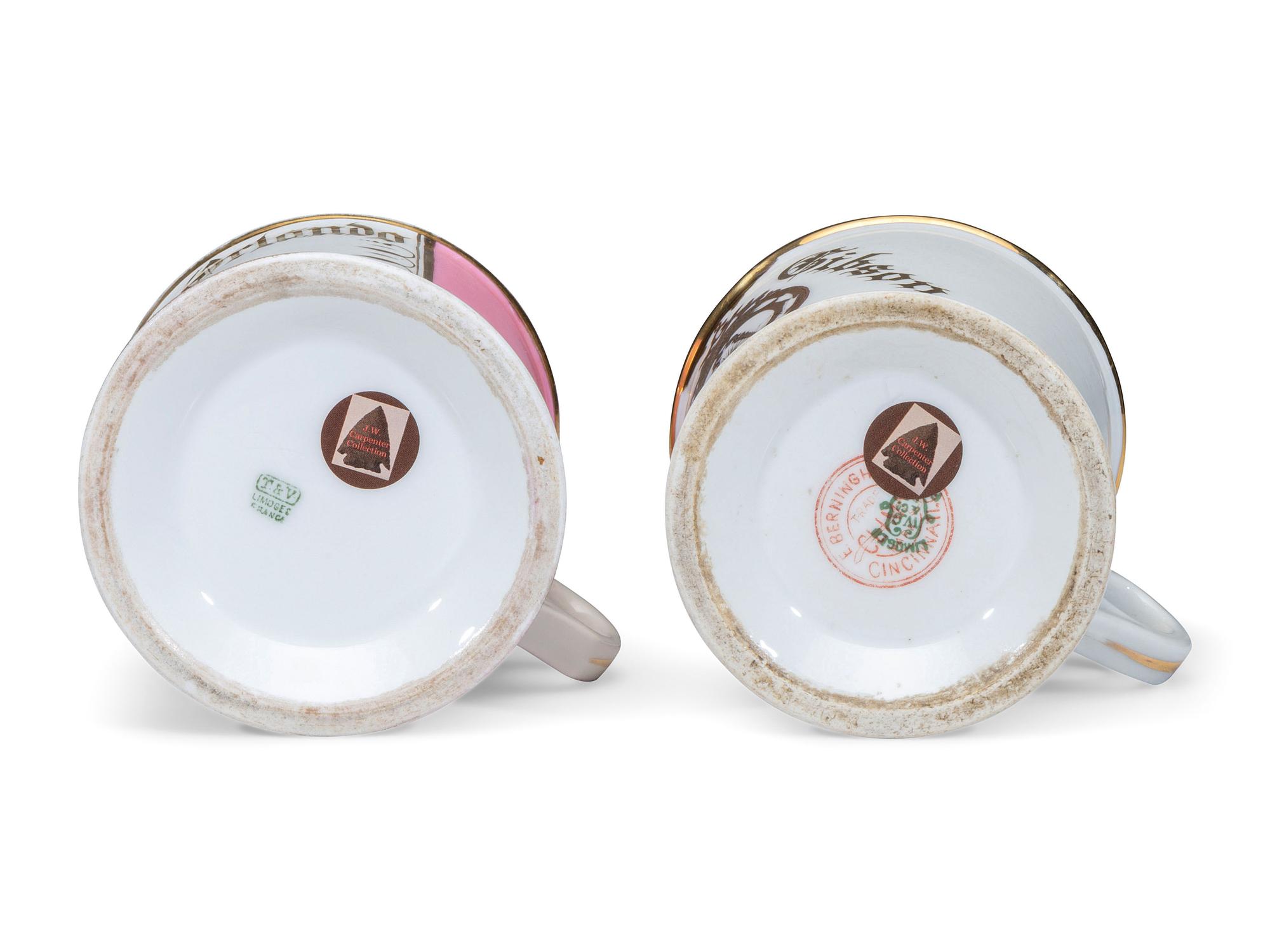 Two Freemason's Porcelain Shaving Mugs