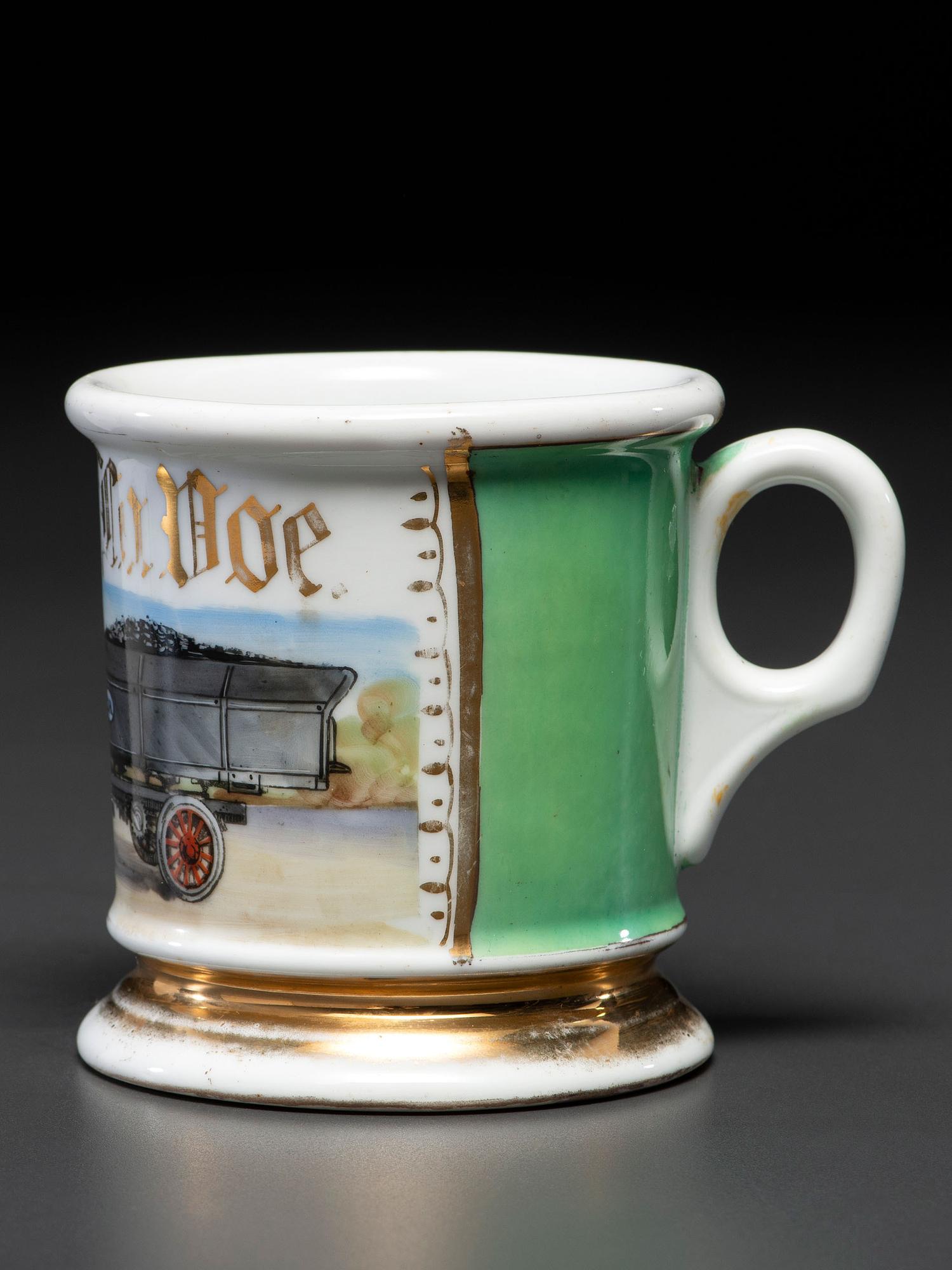 A Coal Truck Driver's Porcelain Occupational Shaving Mug
