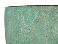 A Green Shagreen and Wood Vase by R and Y Augousti, London.