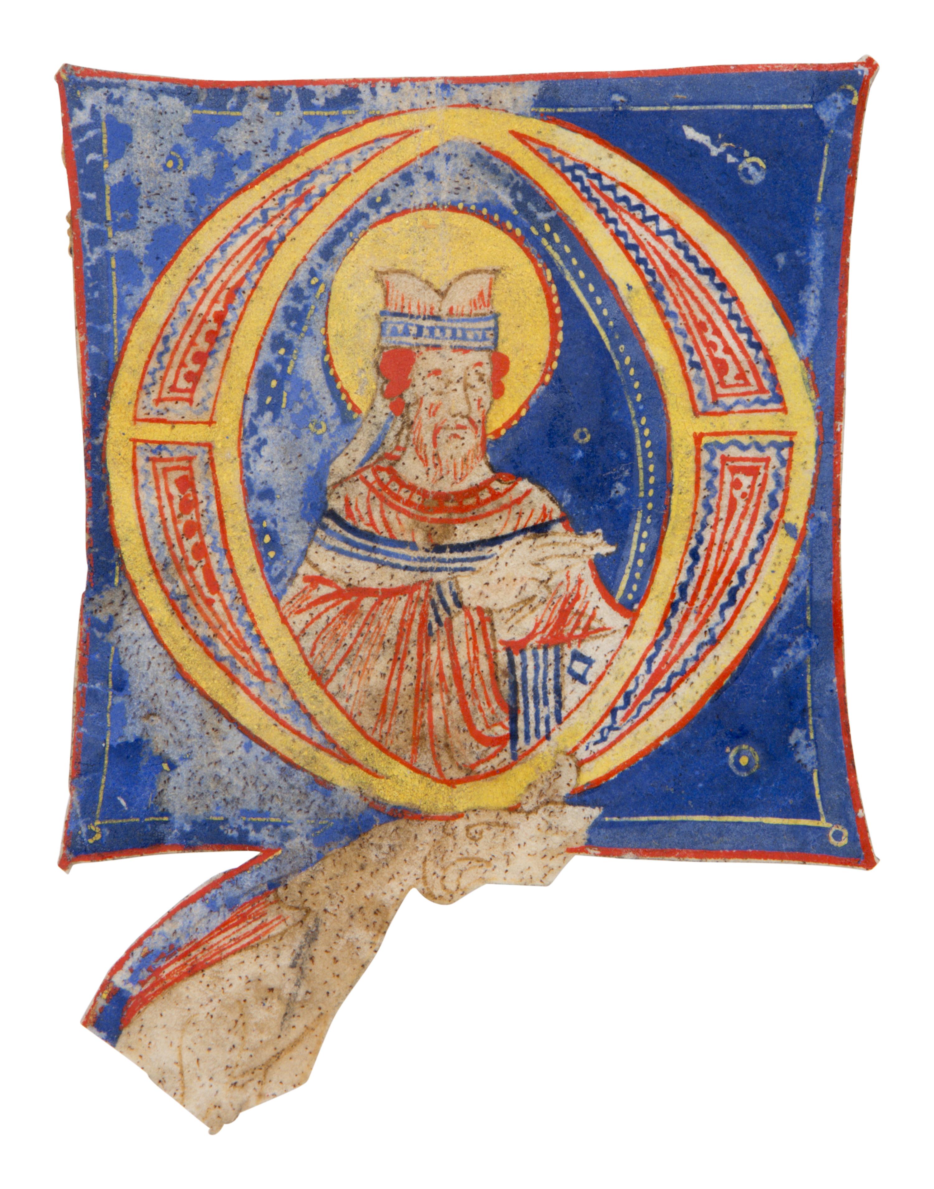 TUSCAN ILLUMINATOR Historiated initial ‘Q’ from an unknown manuscript, in Latin, illuminated manuscript on parchment [Italy, Lucca, c. 1175]