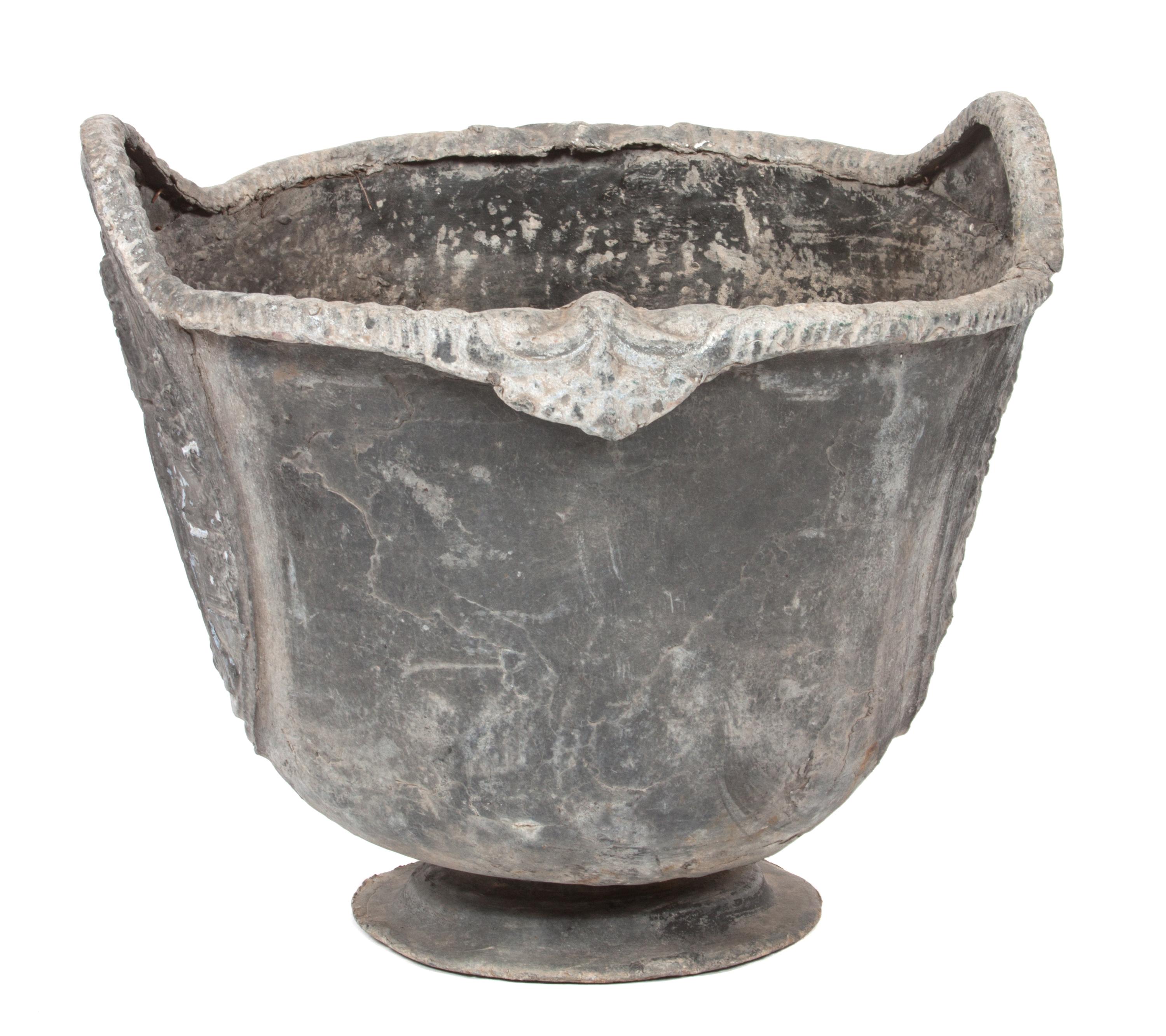 An Italian Lead Garden Planter Height 15 inches. — 19TH CENTURY