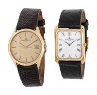 BAUME & MERCIER, TWO YELLOW GOLD WATCHES