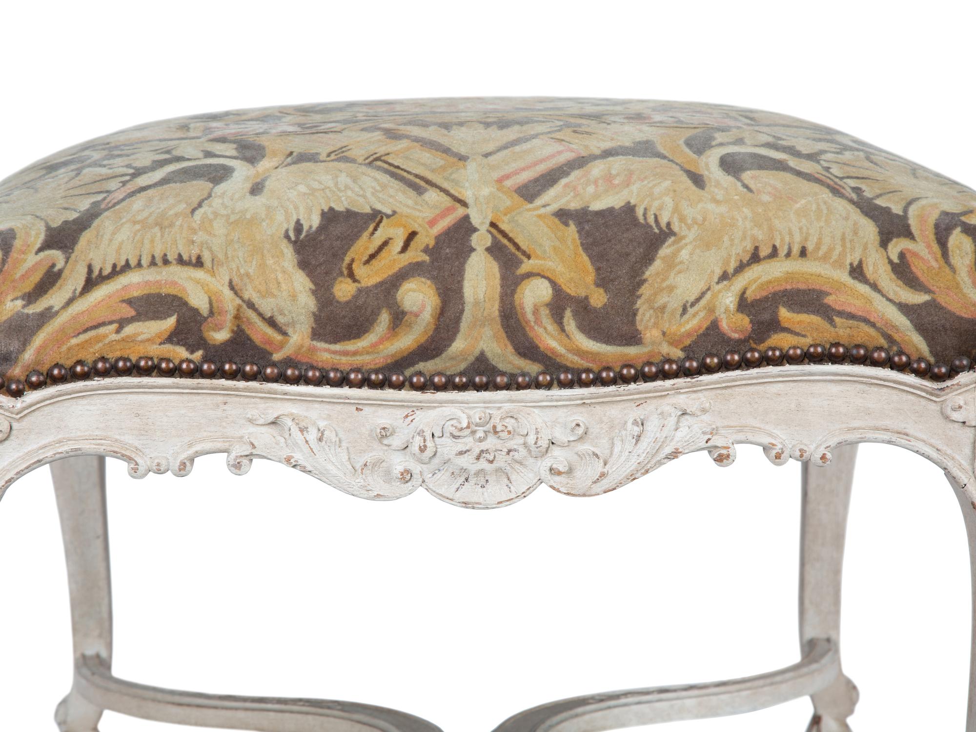 A Régence Style White-Painted Tabouret