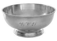 An American Silver Bowl, S. Kirk & Son, Baltimore, MD, monogrammed G.V.S., raised on a stepped circular foot.