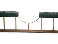 An English Green Leather and Brass Club Fender