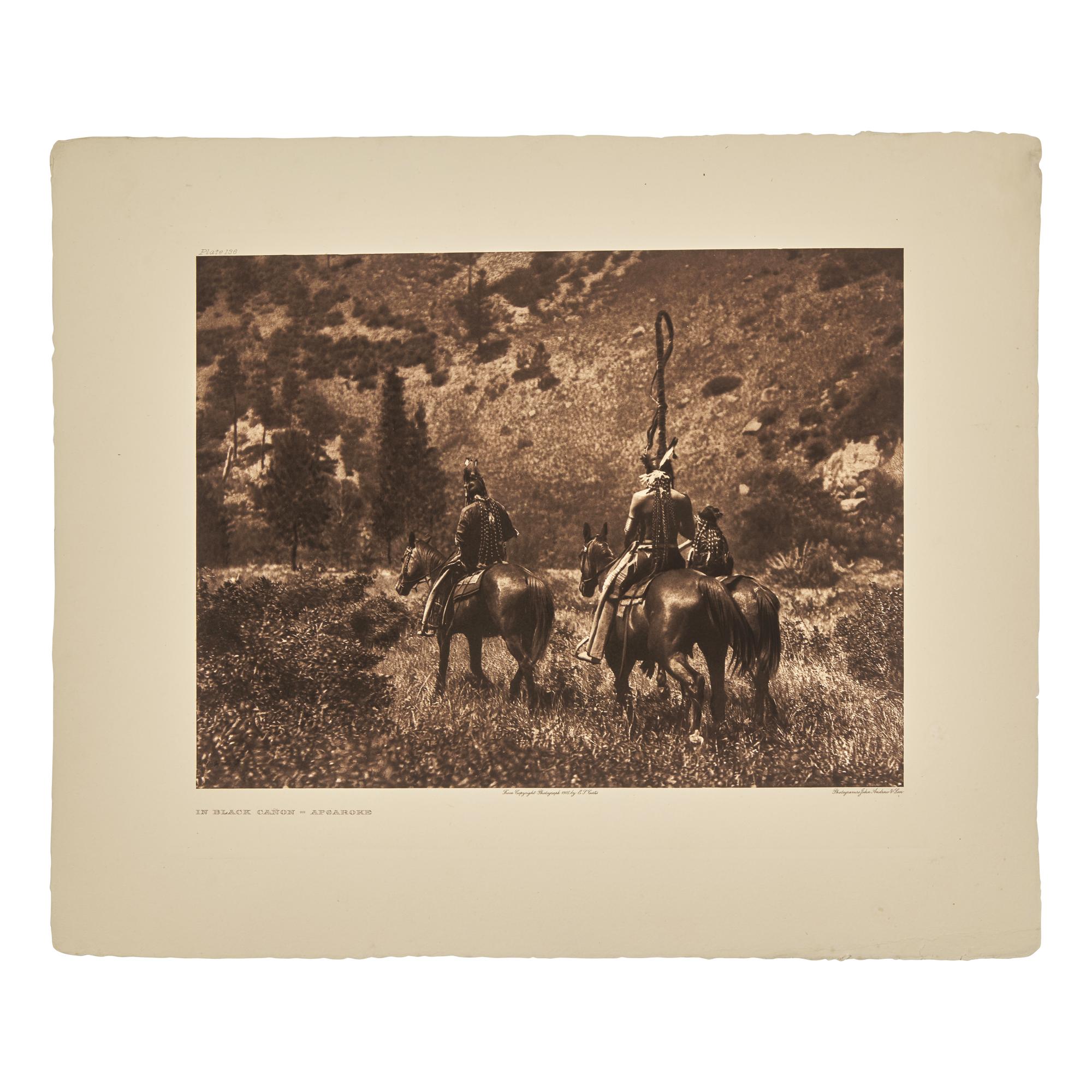 Edward Curtis (American, 1868-1952) — In Black Canon - Apsaroke Plate 136