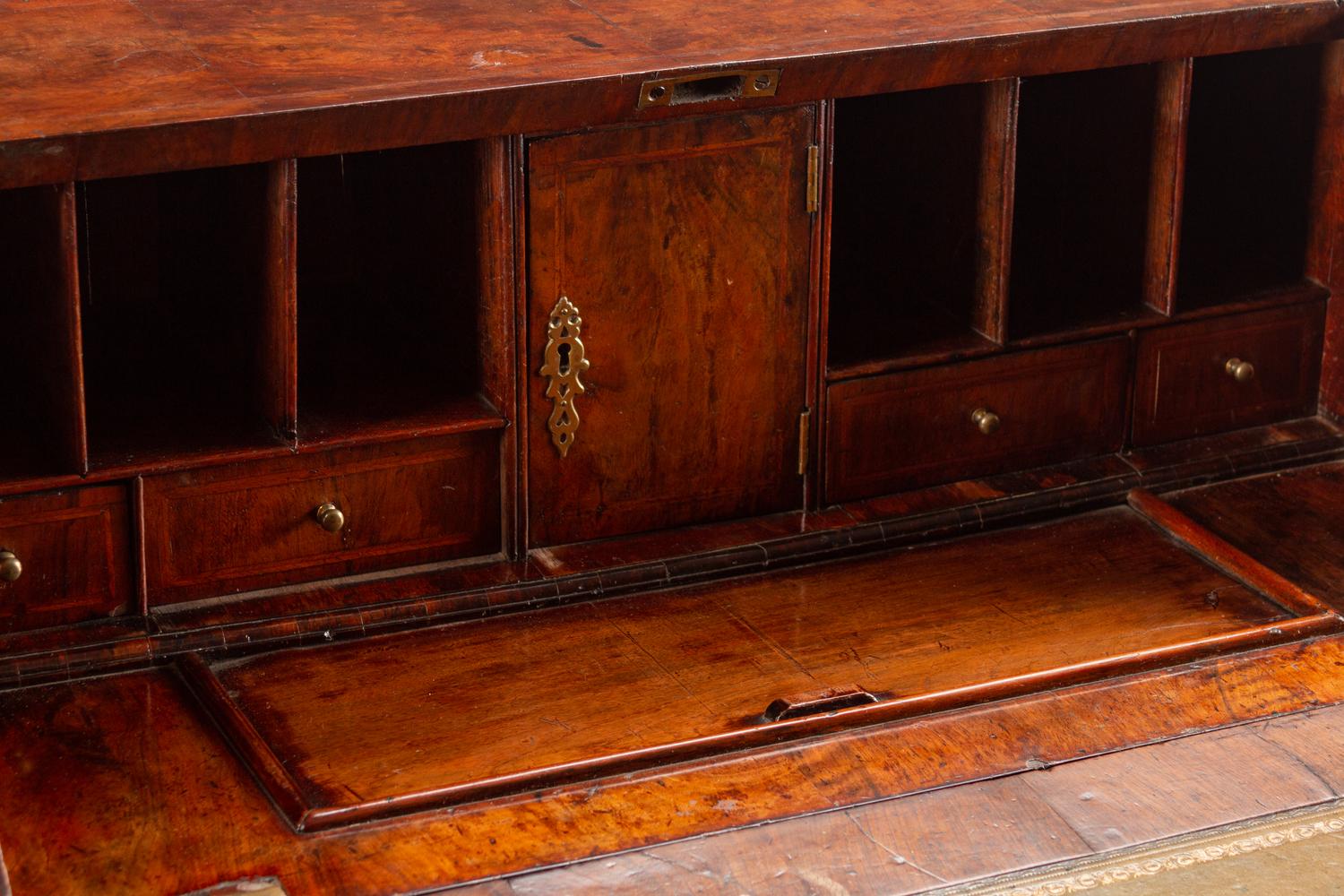 A George II Walnut Slant-Front Desk