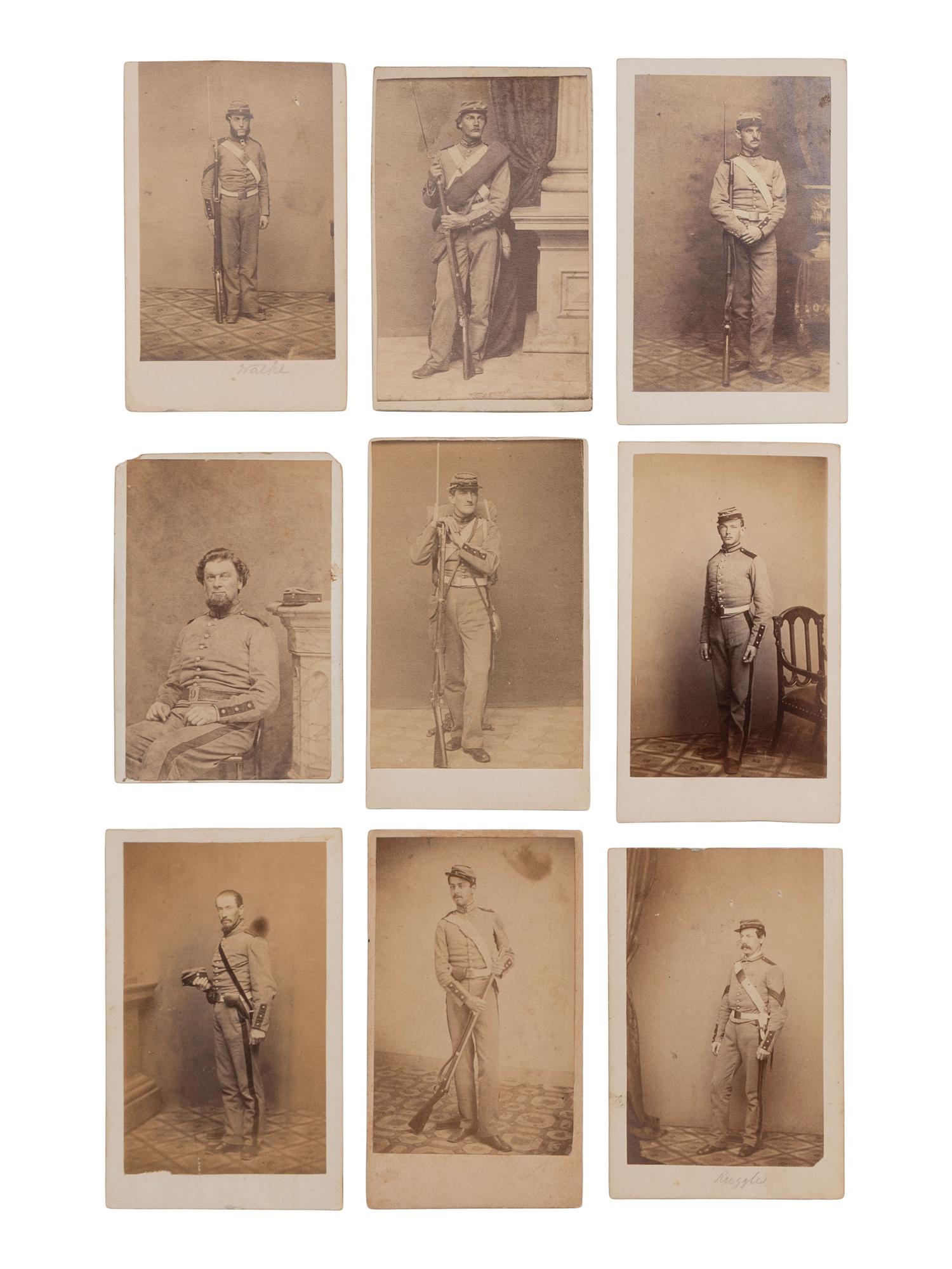 [CIVIL WAR]. A group of 30 CDVs, incl. identified members of the 7th New York State Militia.
