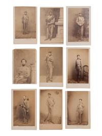 [CIVIL WAR]. A group of 30 CDVs, incl. identified members of the 7th New York State Militia.