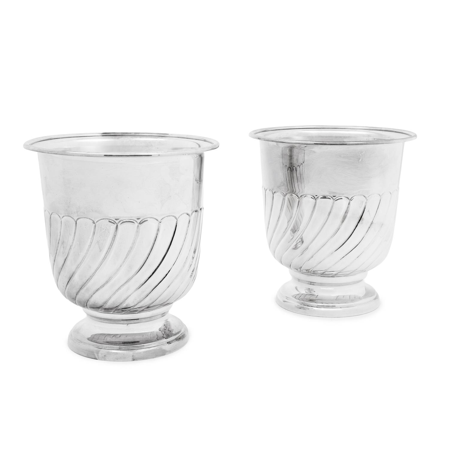 A Pair of Silver-Plate Wine Coolers