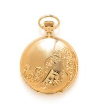 A 14 Karat Yellow Gold Hunter Case Pocket Watch, Waltham, Circa 1901, 21.30 dwts.
