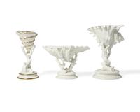 Three Wedgwood Porcelain Shell and Coral Table Ornaments