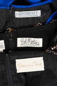 Three Designer Evening Dresses: One Oscar de la Renta, One Givenchy, One Bob Mackie, 1980s