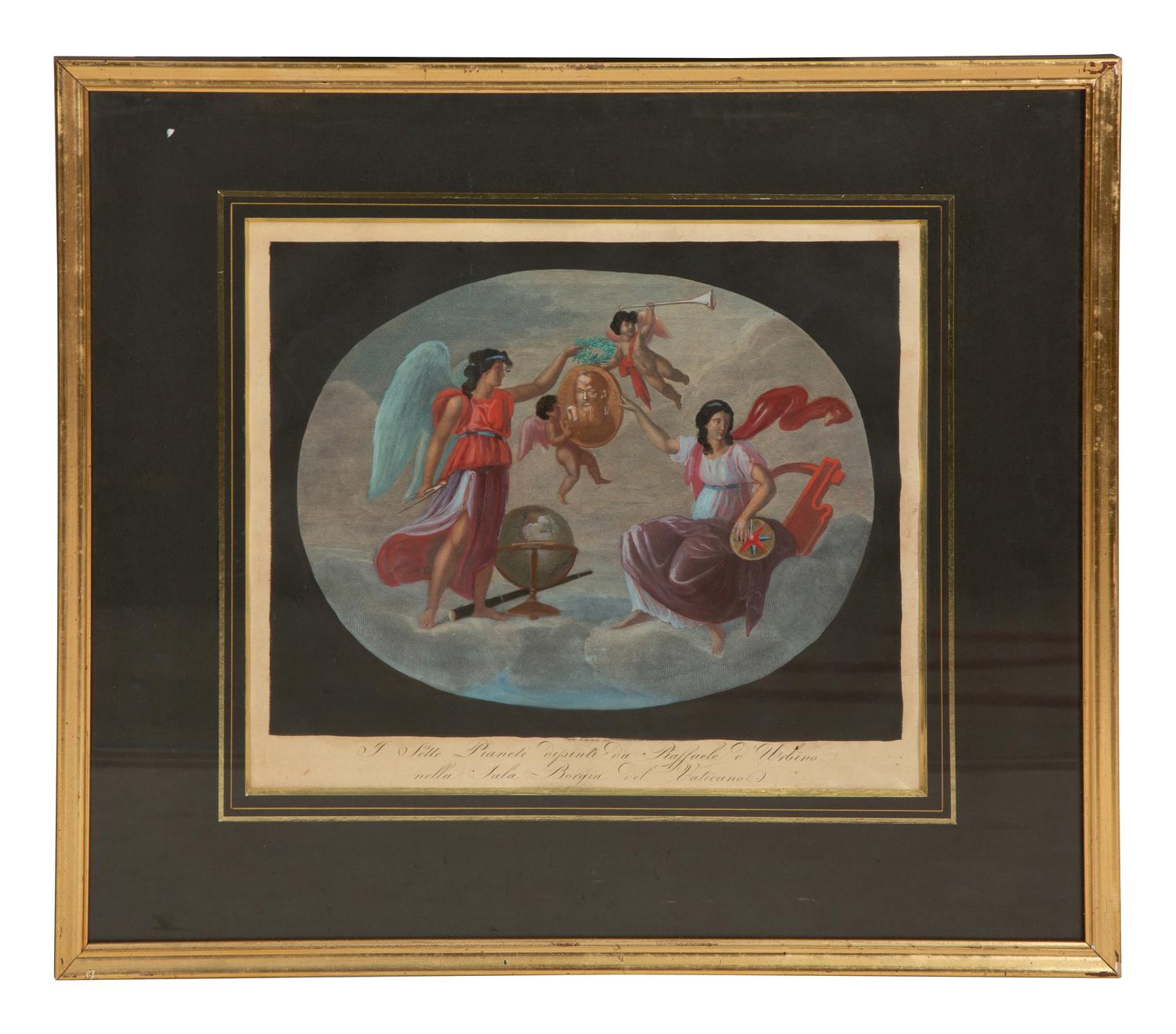 Eight Color Engravings by C. Lasinio after Raphael