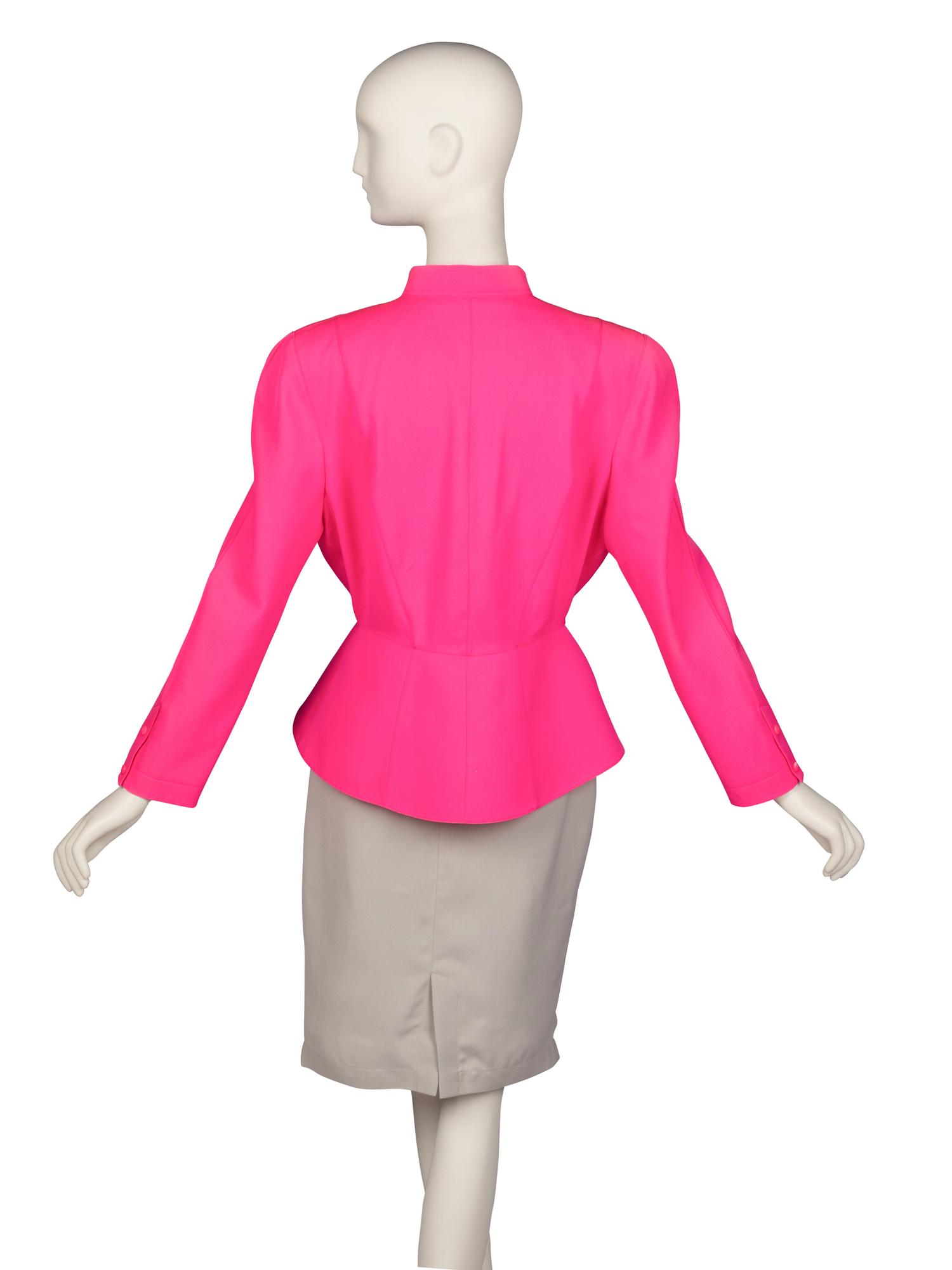 Thierry Mugler Neon Pink Jacket and Skirt
