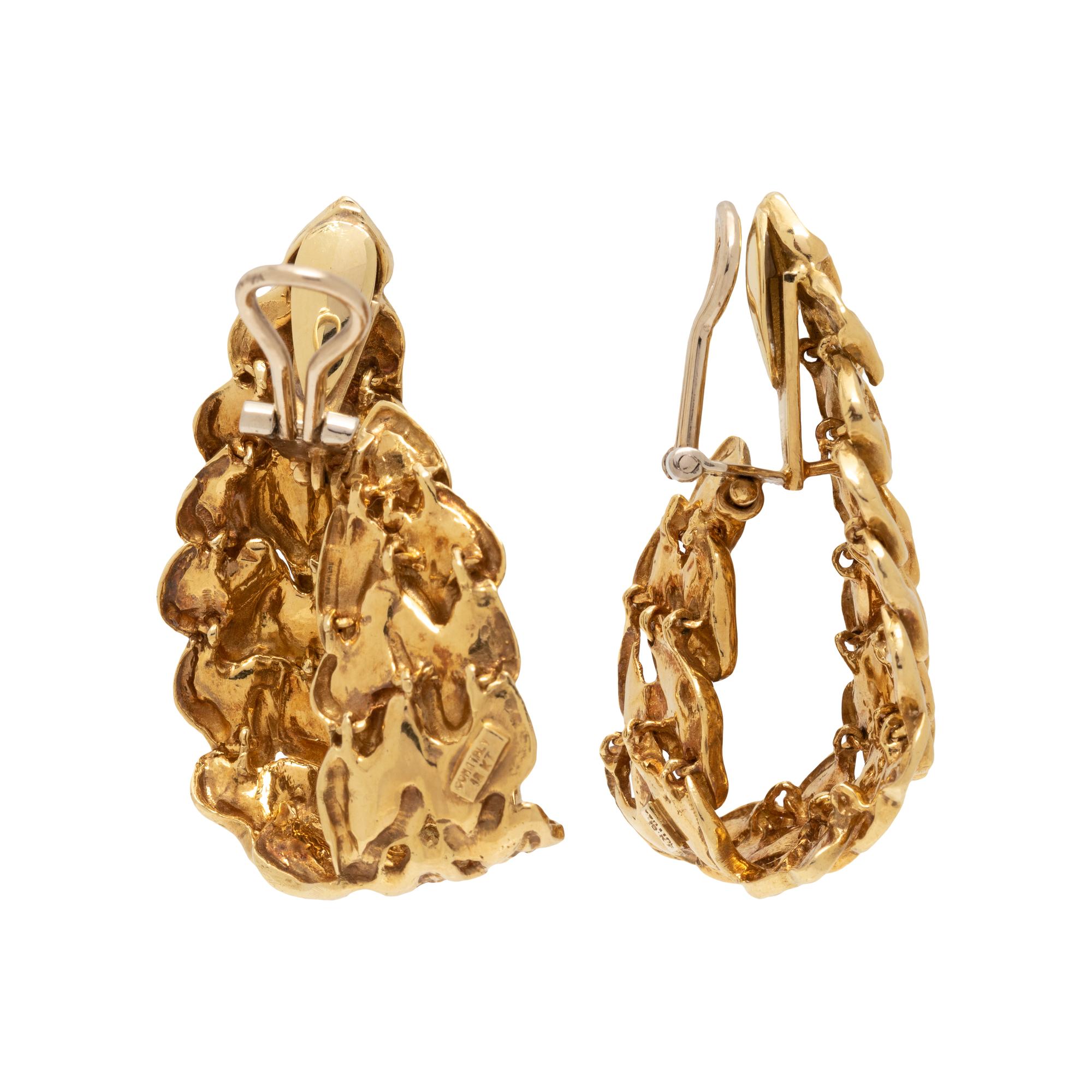 YELLOW GOLD HOOP EARCLIPS