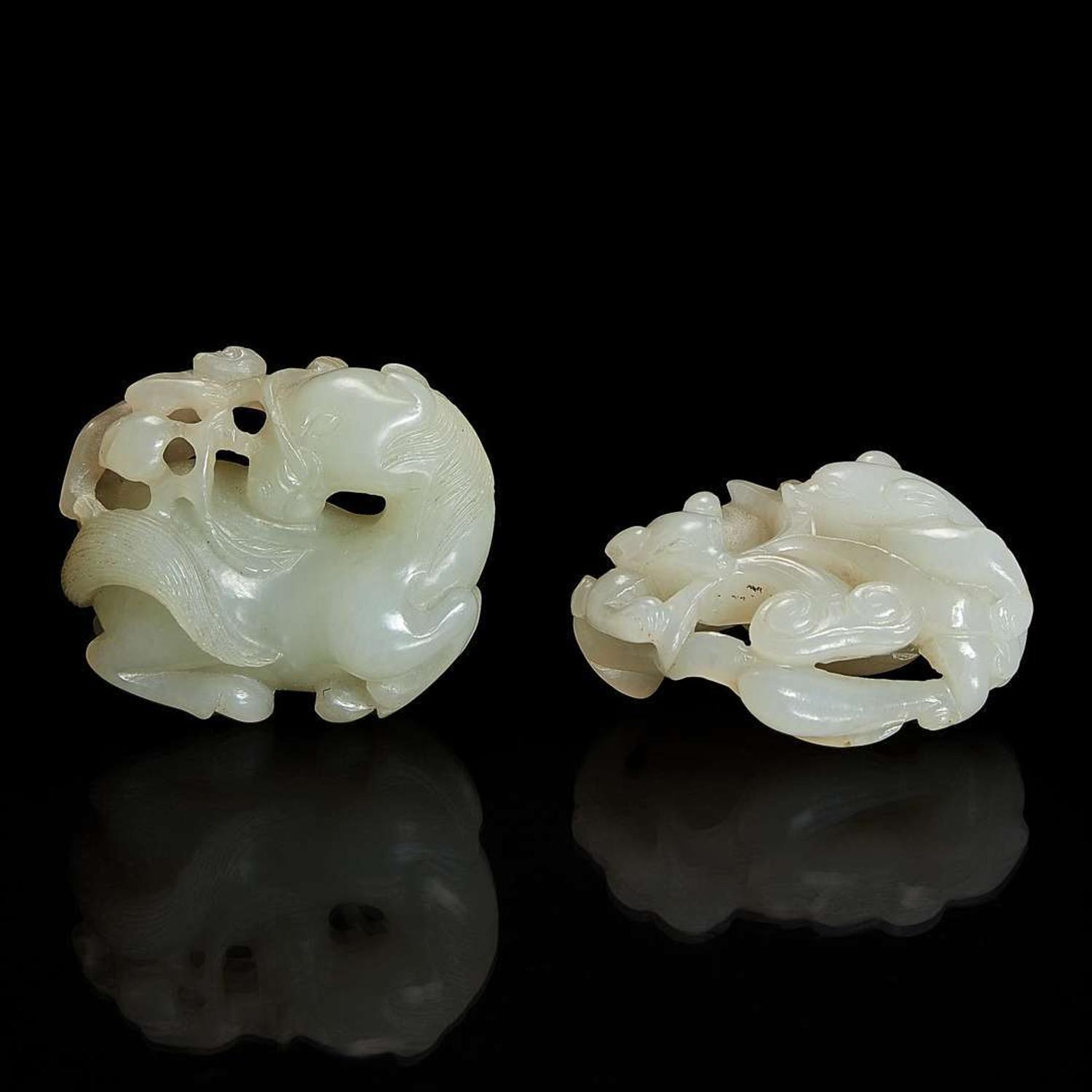 Two Chinese jade pendants 玉佩两件 Qing Dynasty ?