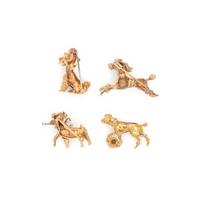 COLLECTION OF YELLOW GOLD POODLE BROOCHES
