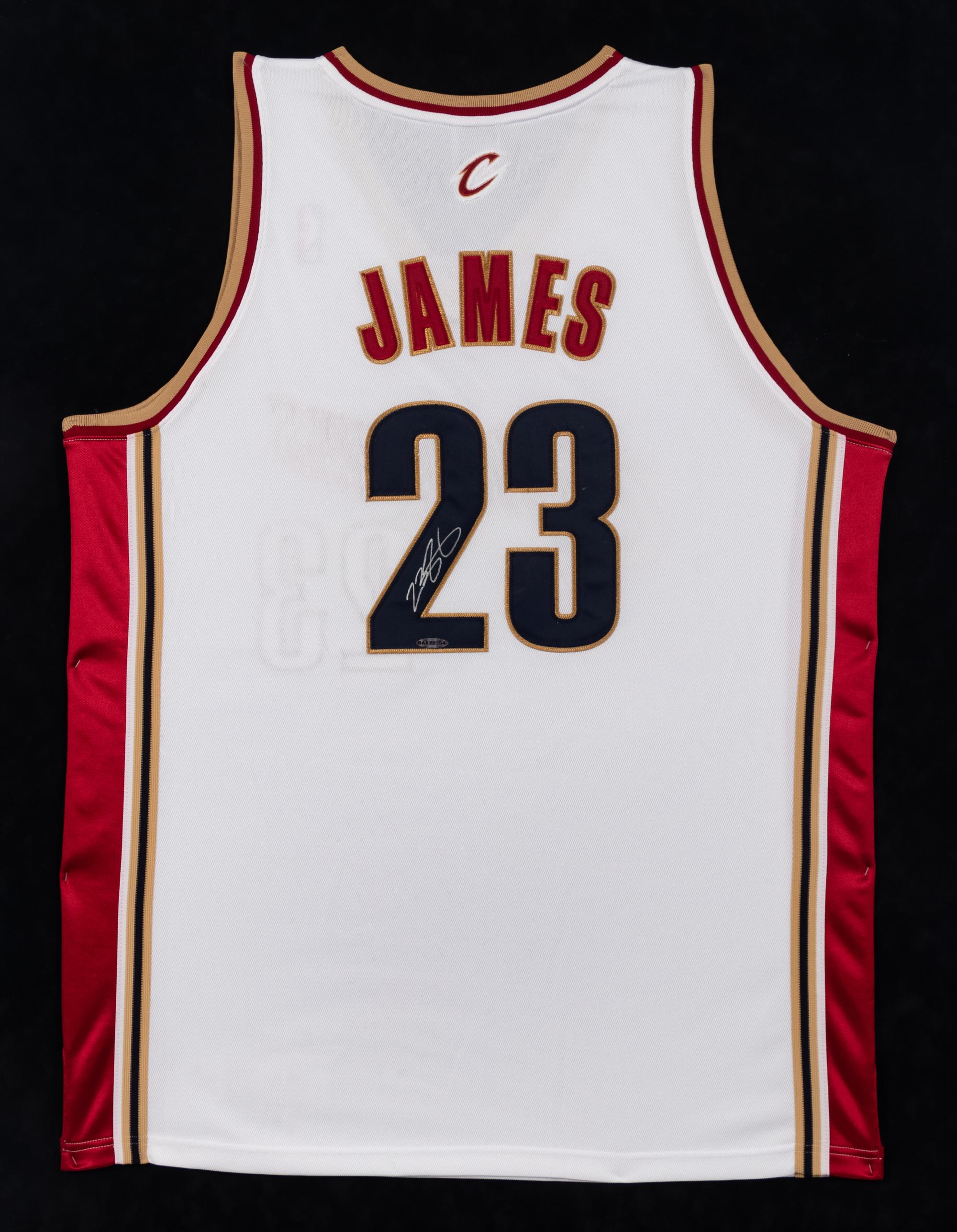 A LeBron James Signed Autograph Cleveland Cavaliers Jersey Display (Upper Deck Authenticated),