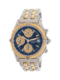 BREITLING, REF. D13350 STAINLESS STEEL AND 18K YELLOW GOLD 'CHRONOMAT' CHRONOGRAPH WATCH
