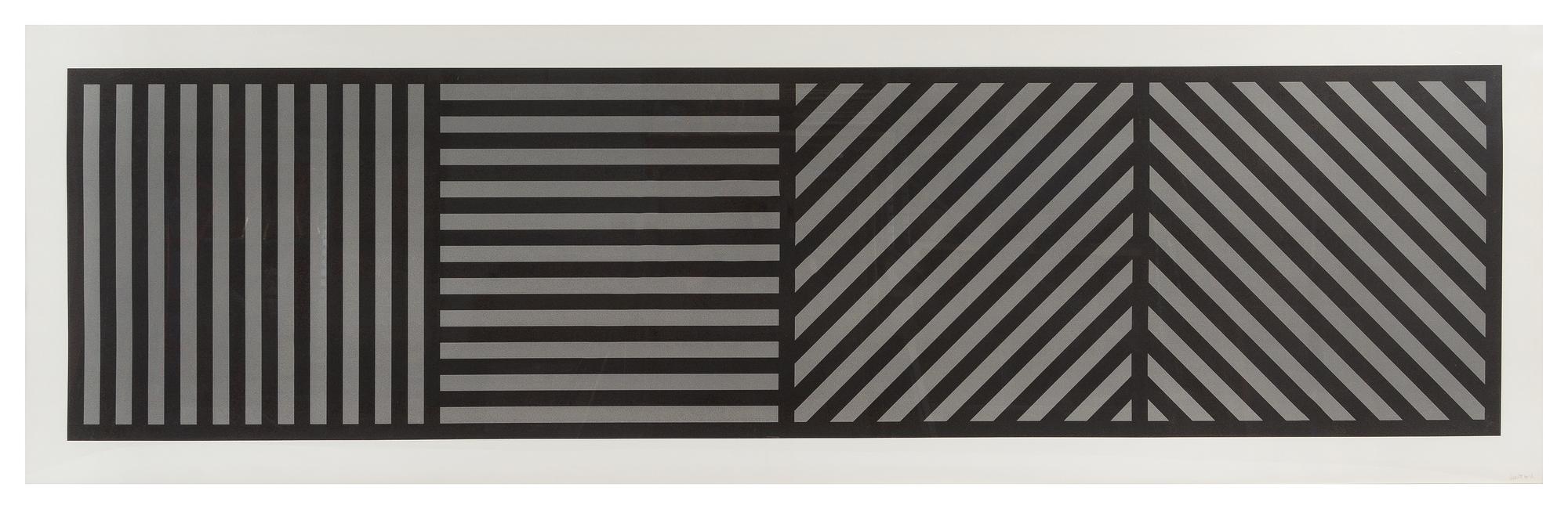 Sol LeWitt, (American, 1928-2007), Bands of Lines One Inch Wide in Four Directions in Black & Grey , 1985