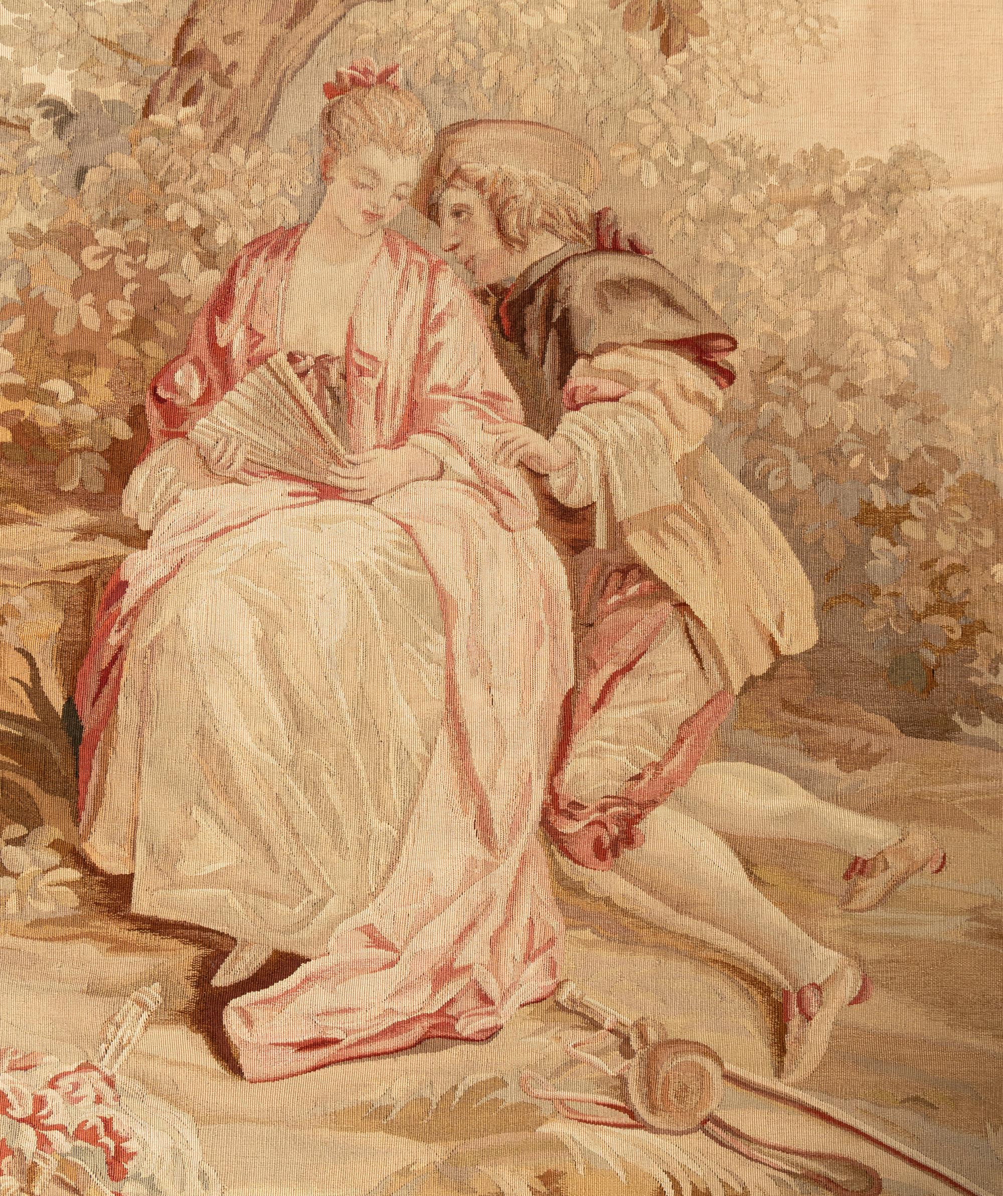 A Pair of Aubusson Wool Tapestries