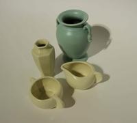Four Haeger Pottery Table Articles Height of tallest 6 inches.