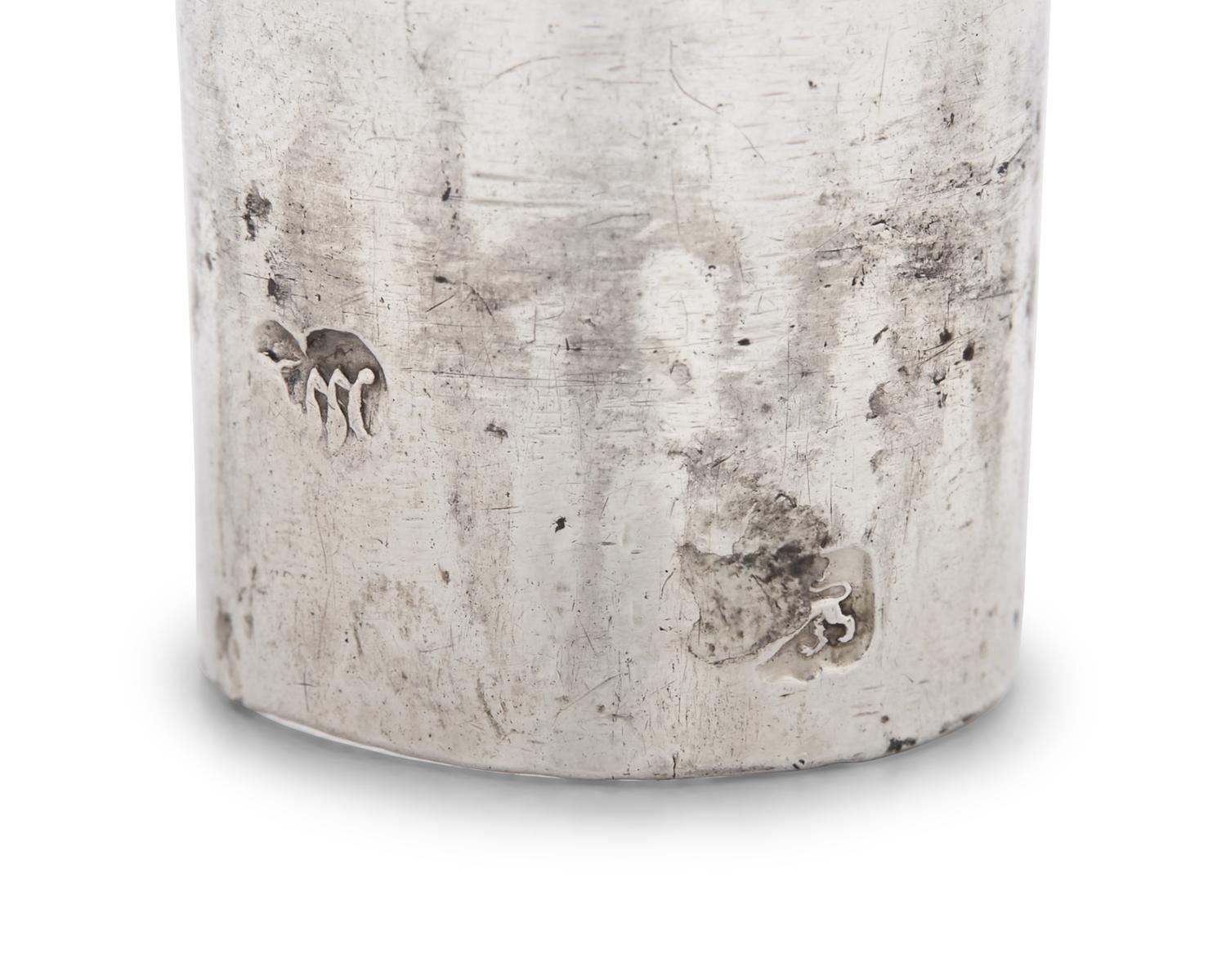 A Pair of George III Sterling Silver Candlesticks Bearing an Armorial Crest for the Morgan Family