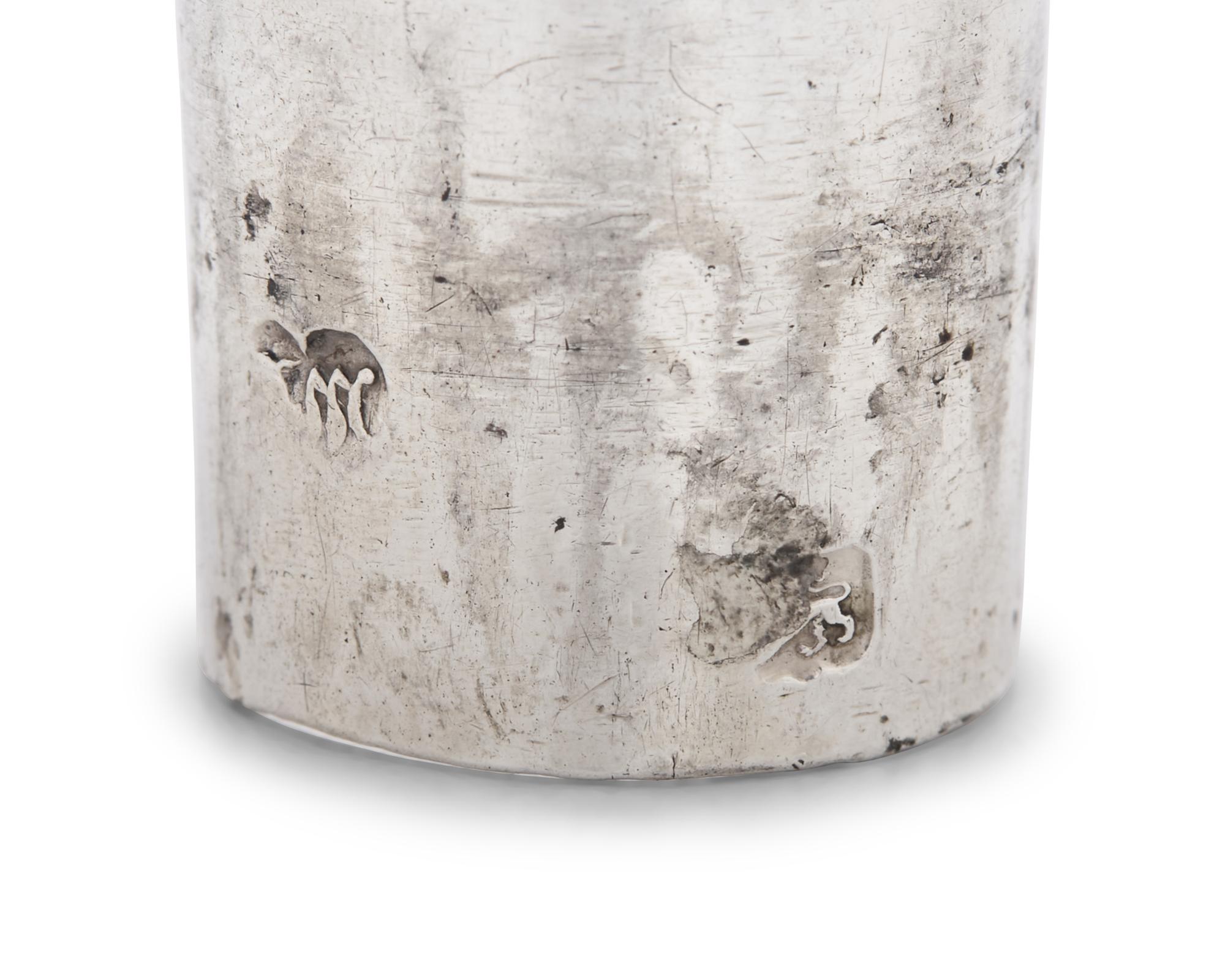 A Pair of George III Sterling Silver Candlesticks Bearing an Armorial Crest for the Morgan Family