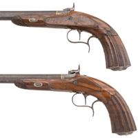 Cased Pair of Percussion Target Pistols by Bekker & Rauscher 1840-1860