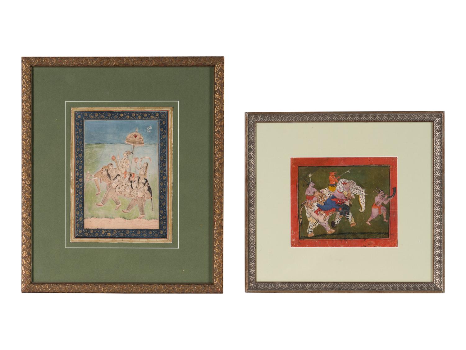 Two Indian Paintings of Composite Elephants, 18th-19th Century 十八-十九世紀 印度象細密畫兩幅