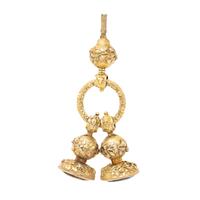 ANTIQUE, YELLOW GOLD AND QUARTZ WATCH FOBS AND KEY