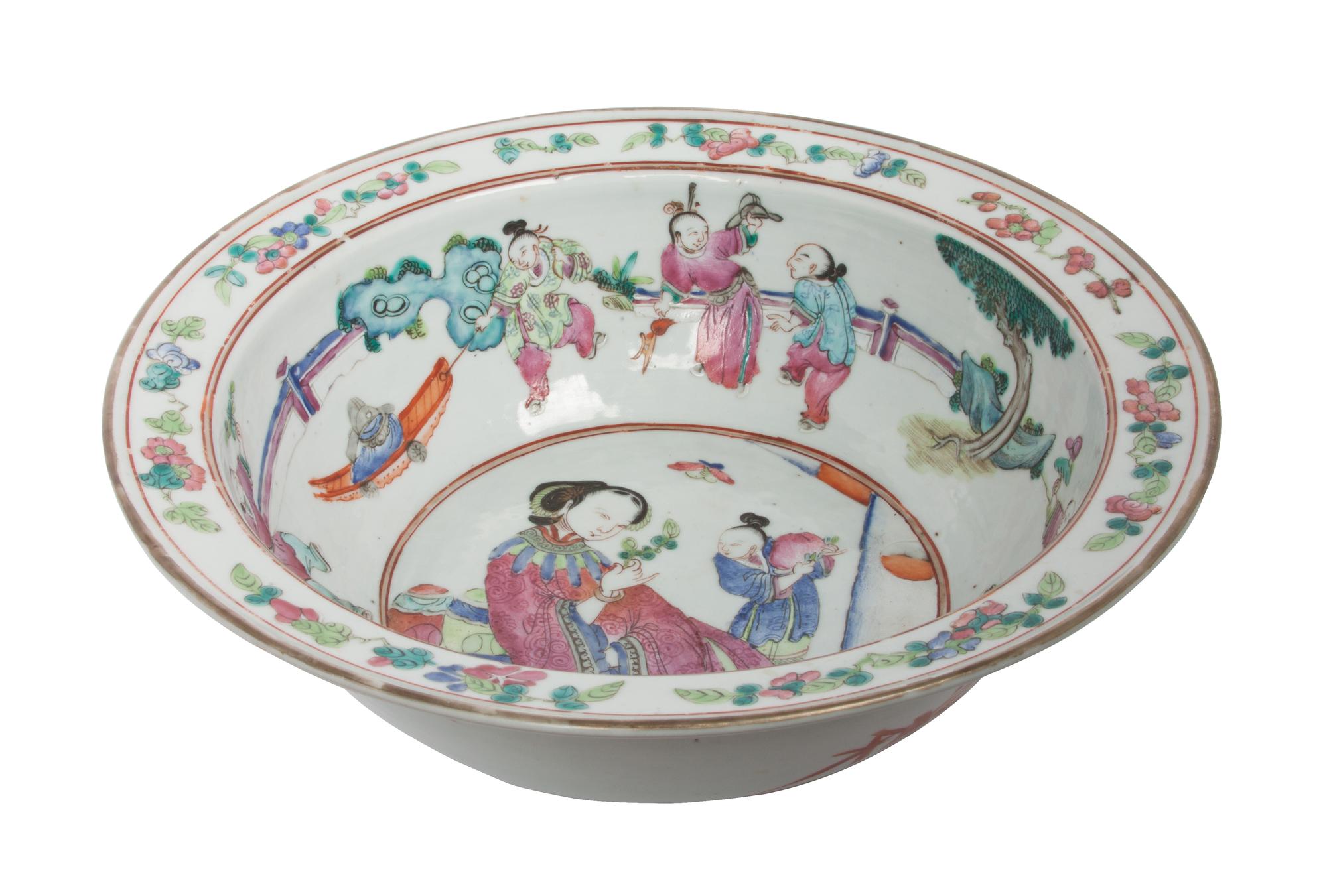 A Chinese Famille Rose Porcelain Basin Diameter 11 5/8 inches.