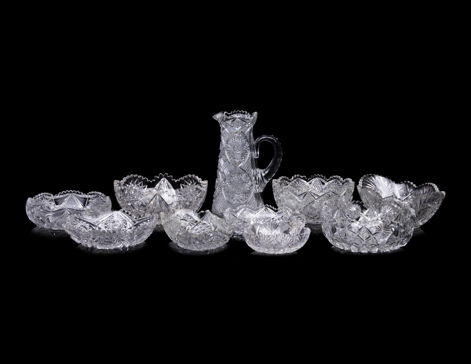 A Collection of American Brilliant Cut Glass Articles
